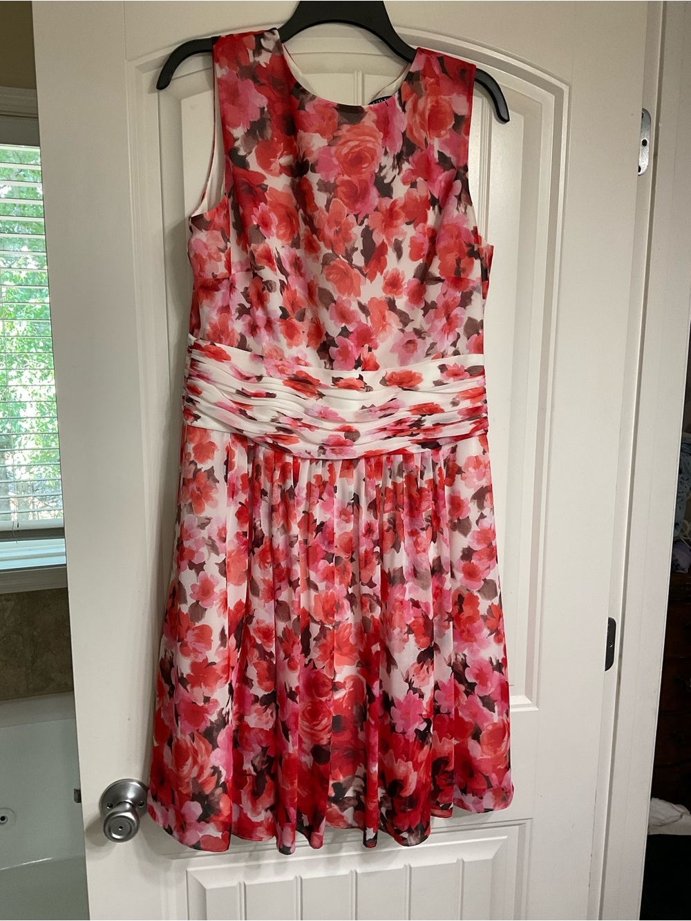 Floral Pink & Red Girls' Sleeveless Party Dress LAUREN-size 12